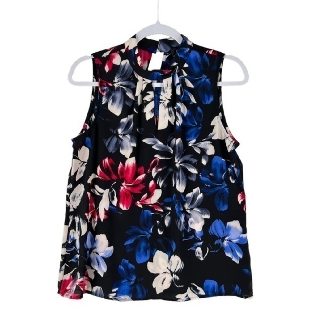 Nine West Womens Size S Floral Print Chiffon Sleeveless‎ Blouse